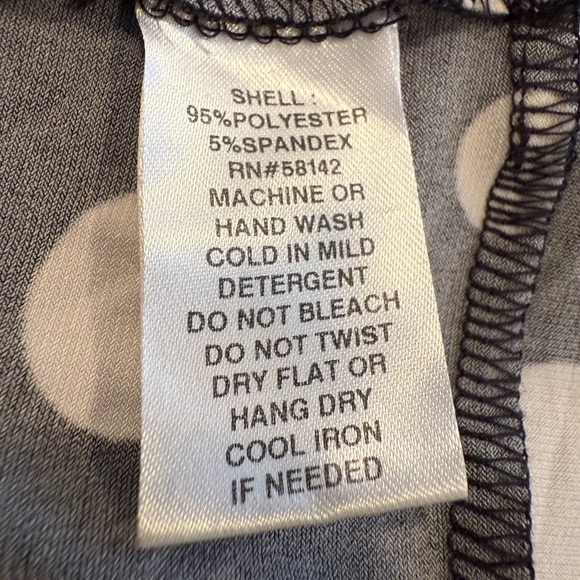 Maggy London Black and White Polka Dot wrap Long Sleeve midi Dress/size 14 - Picture 8 of 8